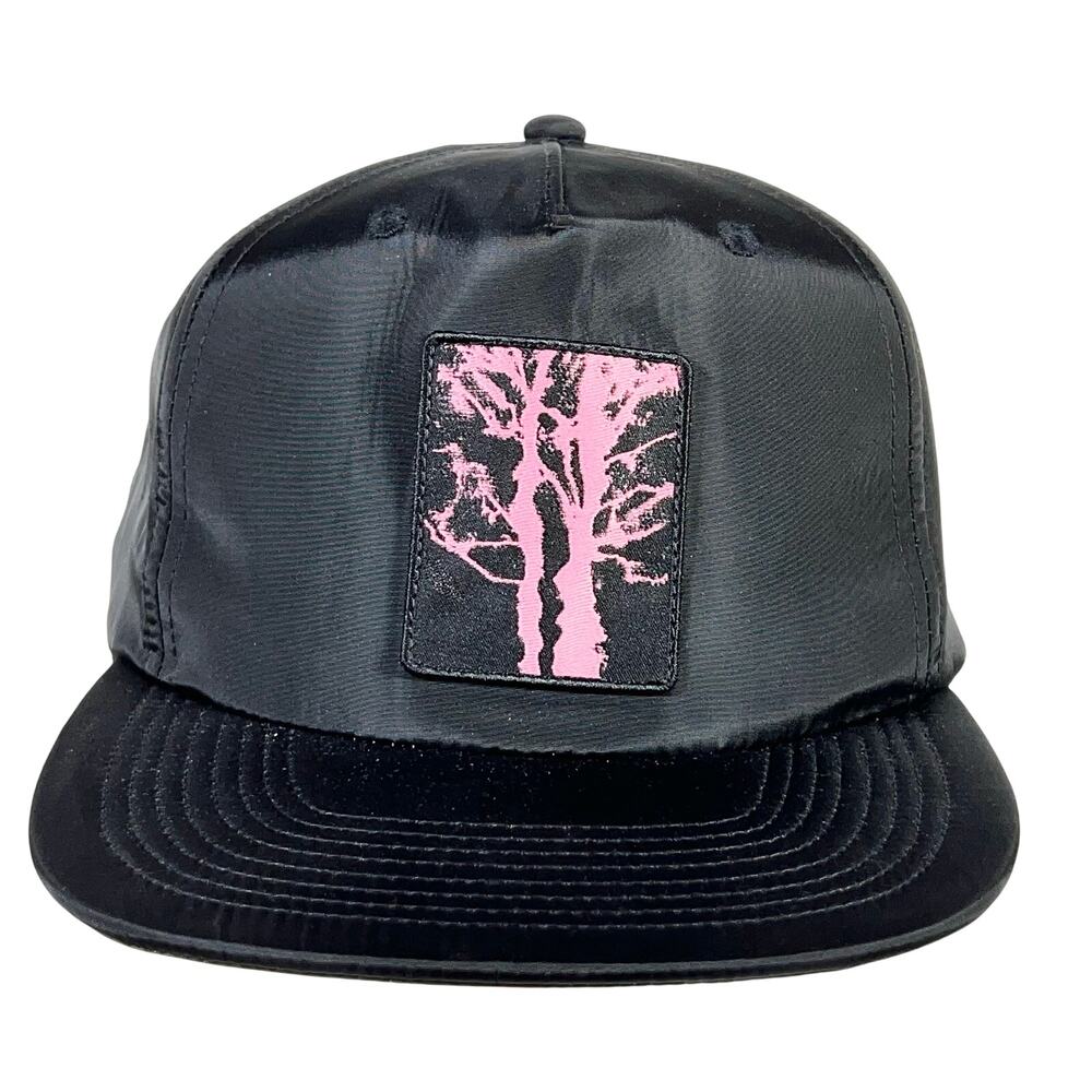 Vans Off The Wall Patch Logo Pink Tree Black Snapback Hat Cap Skateboarding